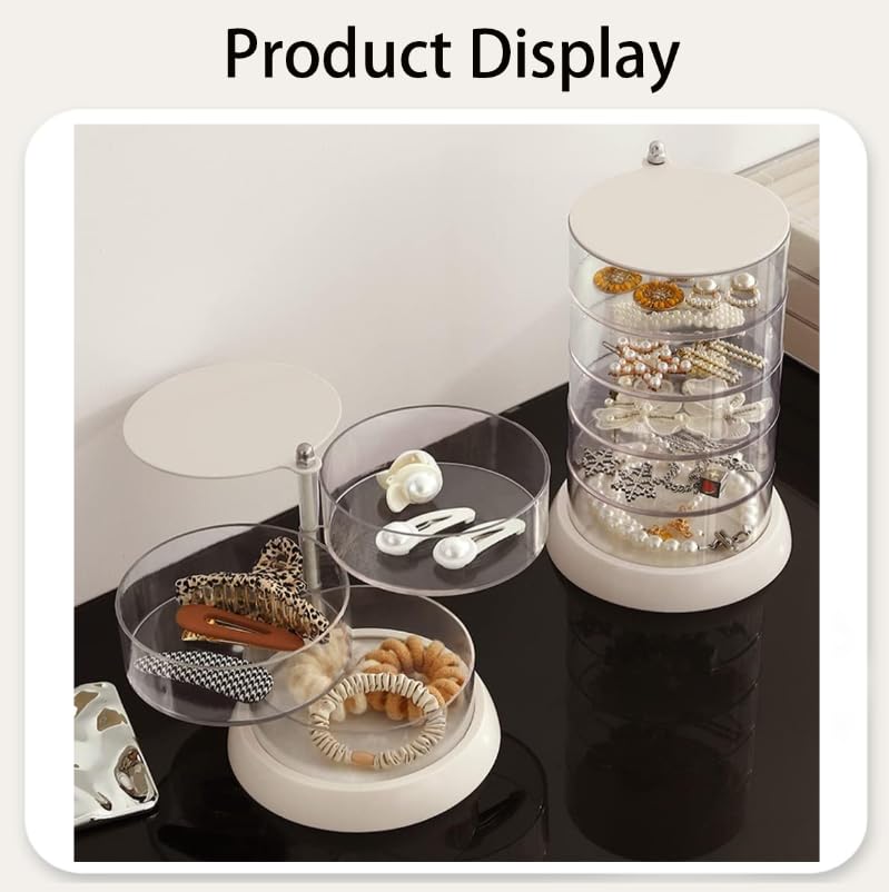 Zibuyu Jewelry Storage Box with 360° Rotating Multi Layer Design for Women | Transparent PP Organizer