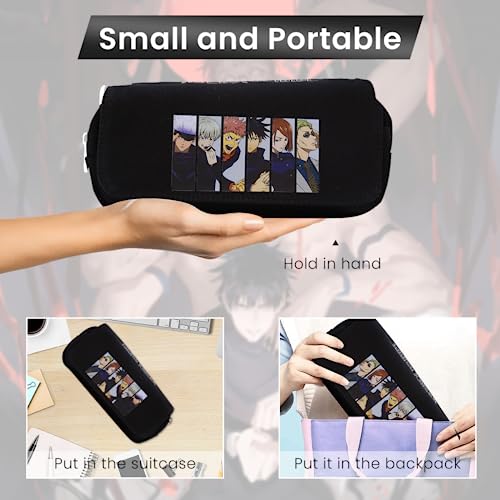 FANCYKU® Jujutsu Kaisen Polyester Pencil Case Anime Pencil Pouch Cartoon Prints Pen Pouch Large Capacity Pu Pencil Bag Stationery Organizer Students Gift Children's Day Gift School X 3