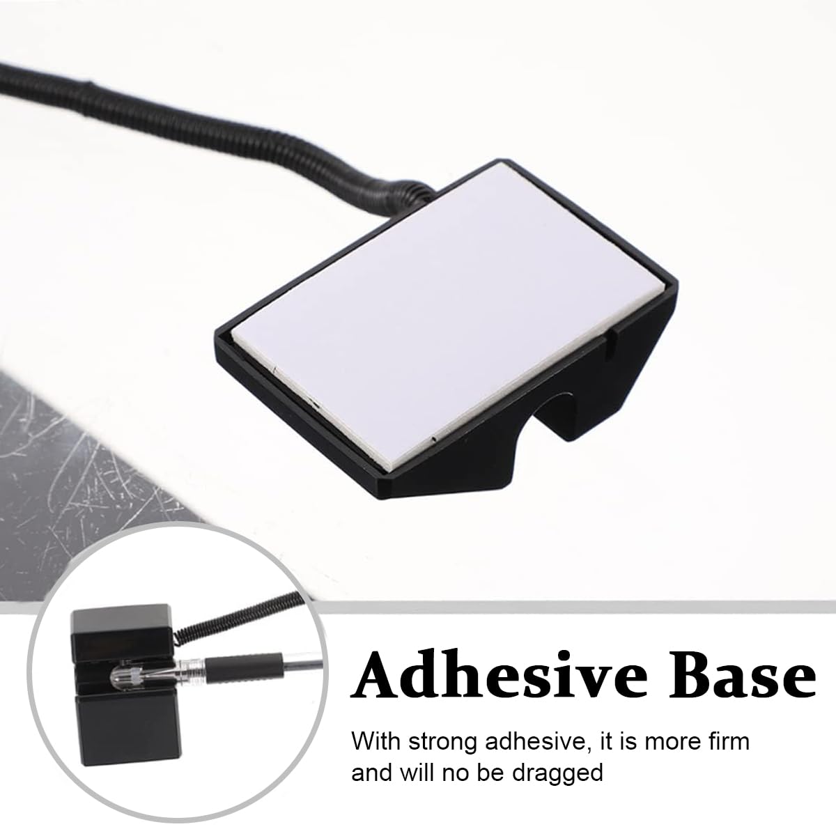 Climberty Counter Pens Set for Bank and Reception with Adhesive Base and Elastic Coil Cord | 6pcs 0.5mm Black Gel Ink