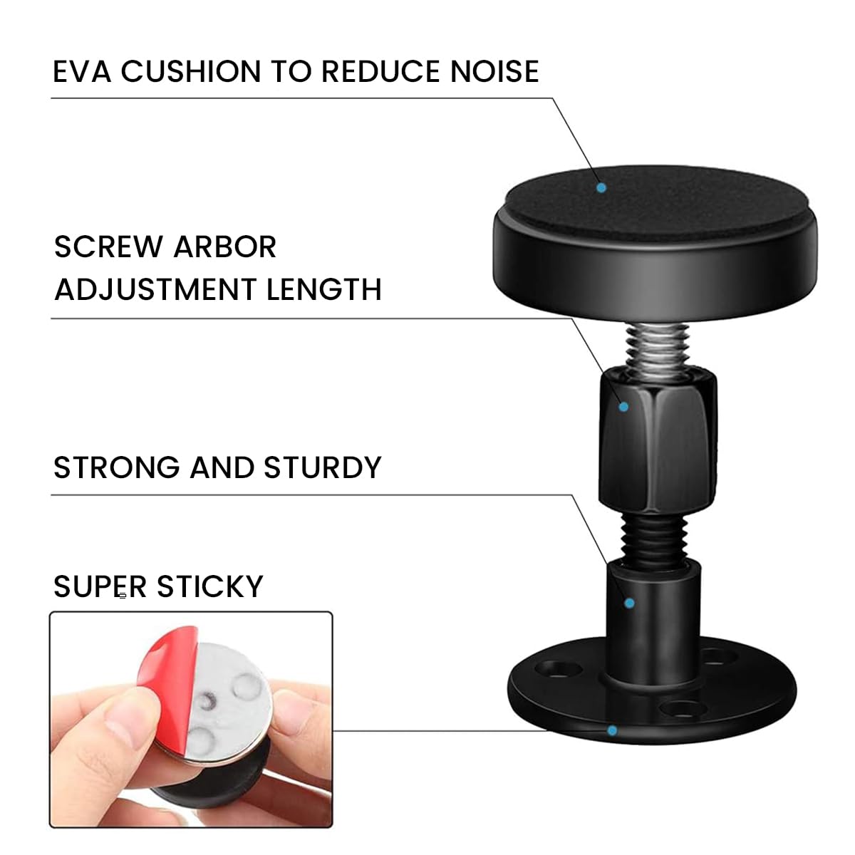 Serplex® 4Pcs Bed Back Support Anti-viberation Wall Bumper Furniture Anti-shake Stoppers 47-64mm Adjustable Furniture Back Support Self Adhesive  Anti-viberation Support