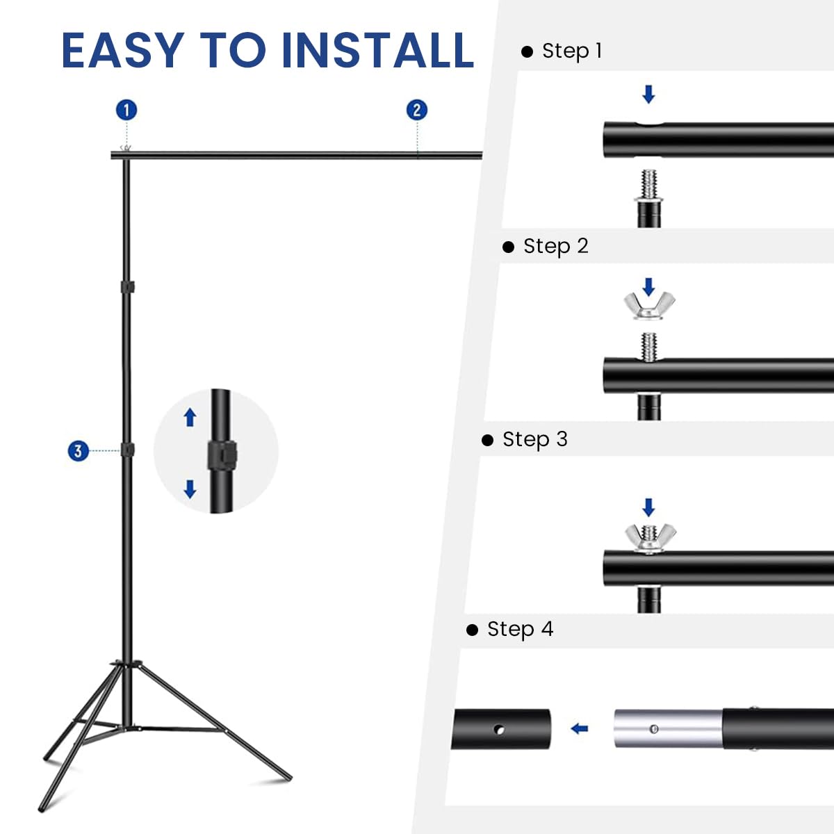 ZORBES Backdrop Stand for Photostudio with Tripod Feet featuring 9.8 ft Crossbars and Metal Frame