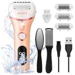HANNEA® Electric Callus Remover for Feet with 3 Head Rollers LED Light Foot Scrubber for Callus & Dead Skin Removal, Pedicure Machine Rechargeable Foot Care, Waterproof
