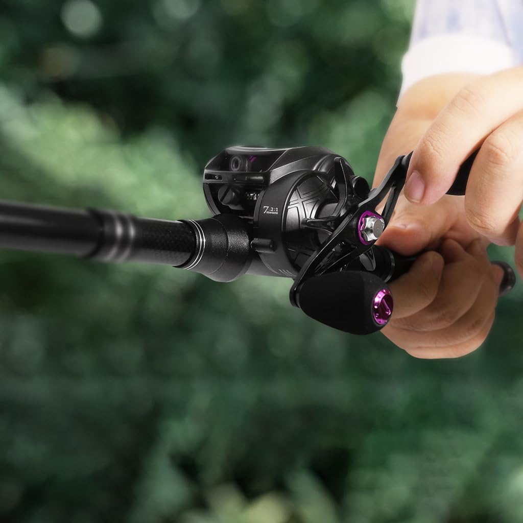 Proberos Baitcasting Reel for Freshwater and Saltwater Fishing with 7.2:1 Gear Ratio and Adjustable Magnetic Brake System