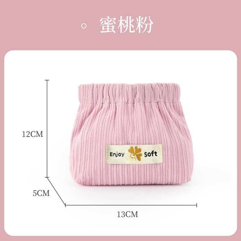 MAYCREATE Cosmetic Travel Bag for Compact Storage featuring Spring Opening and Corduroy Finish | 2 Piece Set 13x5x12cm