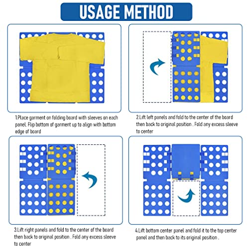 ZIBUYU Clothes Folding Board Quick Adjustable Clothing Flip Fold Time Saving Clothing Folding Board Handy and Neat Wardrobe Cloth Organizer T-shirt Folding Board, Long Sleeves, Shirt - 1