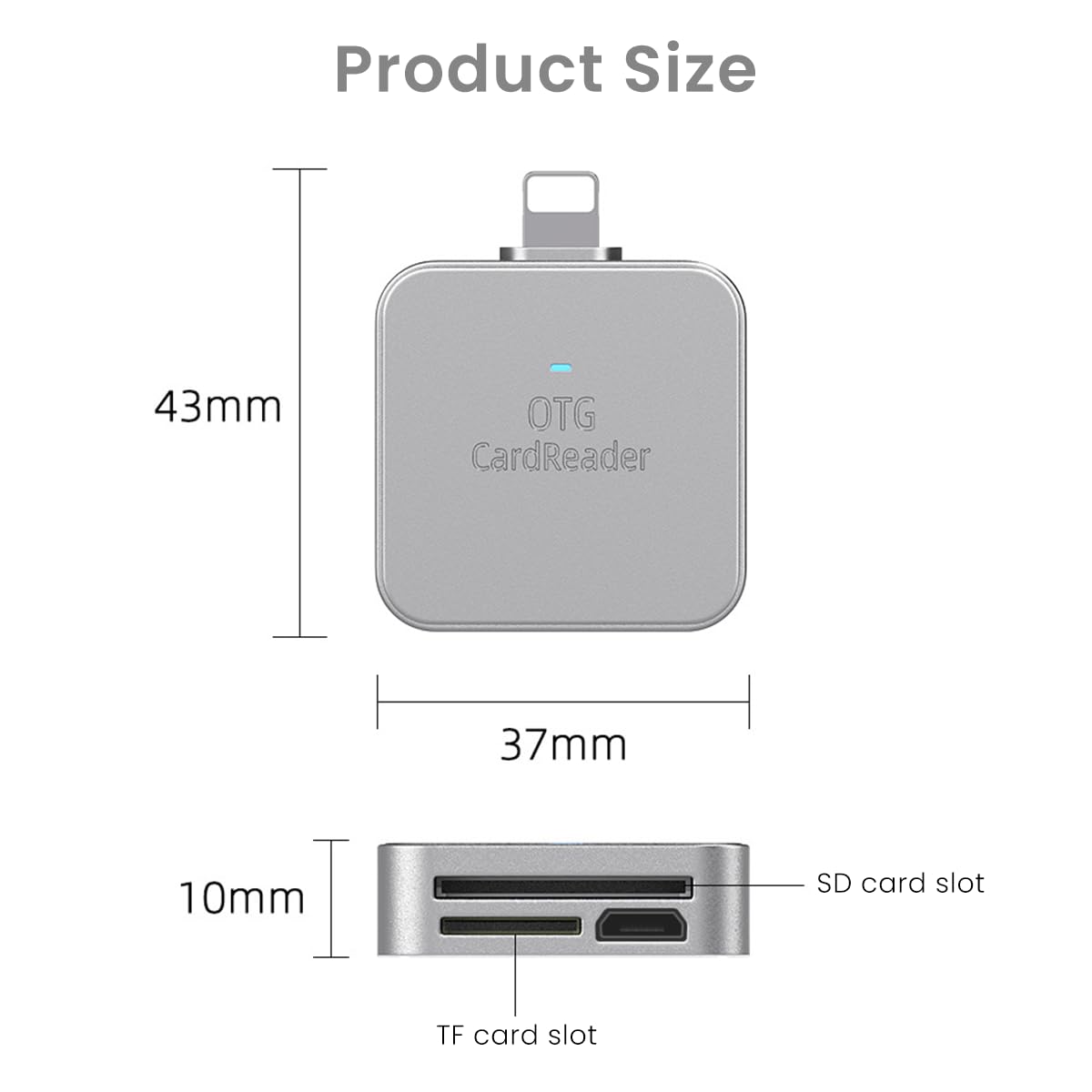 Verilux Card Reader for iPhone with Micro USB Port and SD TF Support | No App Required