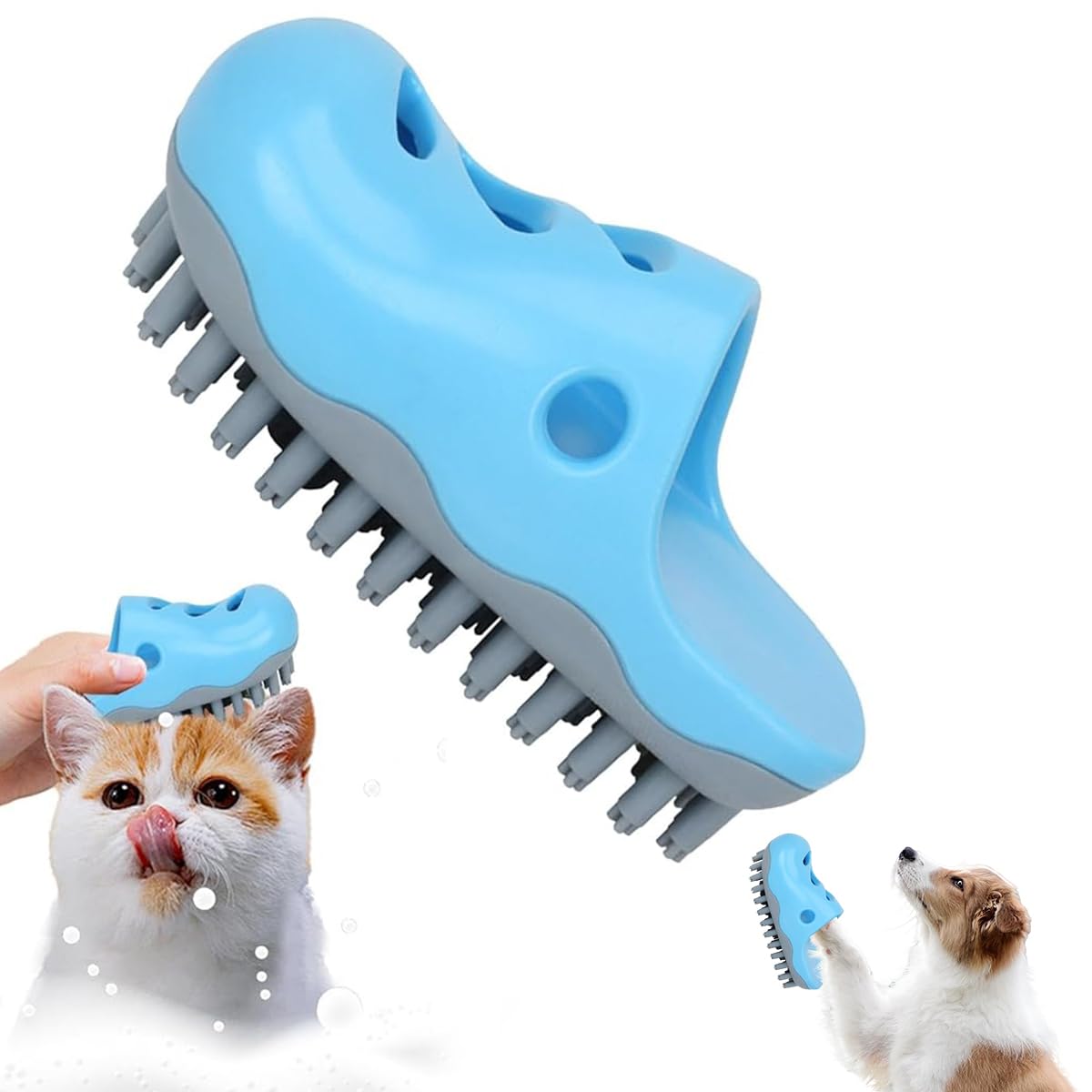 Qpets® Pet Bathing Brush Dog Bathing Brush Dog Massage Brush Pet Hair Brush Creative Slipper Dog Toy Dog Grooming Brush