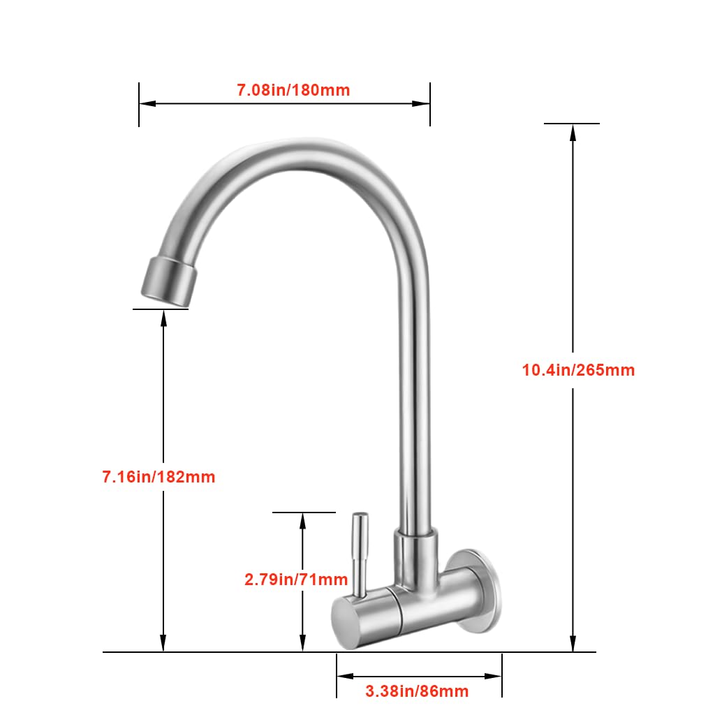 HASTHIP Sink Tap for Kitchen and Bathroom with High Arch Spout | Stainless Steel Minimalist Design