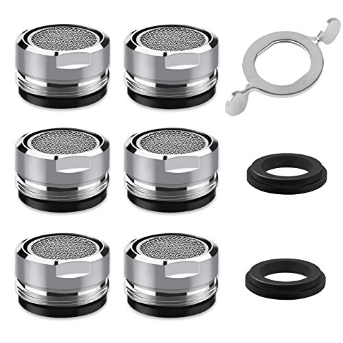 HASTHIP® 6Pcs Faucet Aerators Faucet Kitchen Tap Bathroom Sink Faucet Replacement Tap Filters Stainless Steel Tap Filters Aerators with Aerator Assemble Wrench Tool