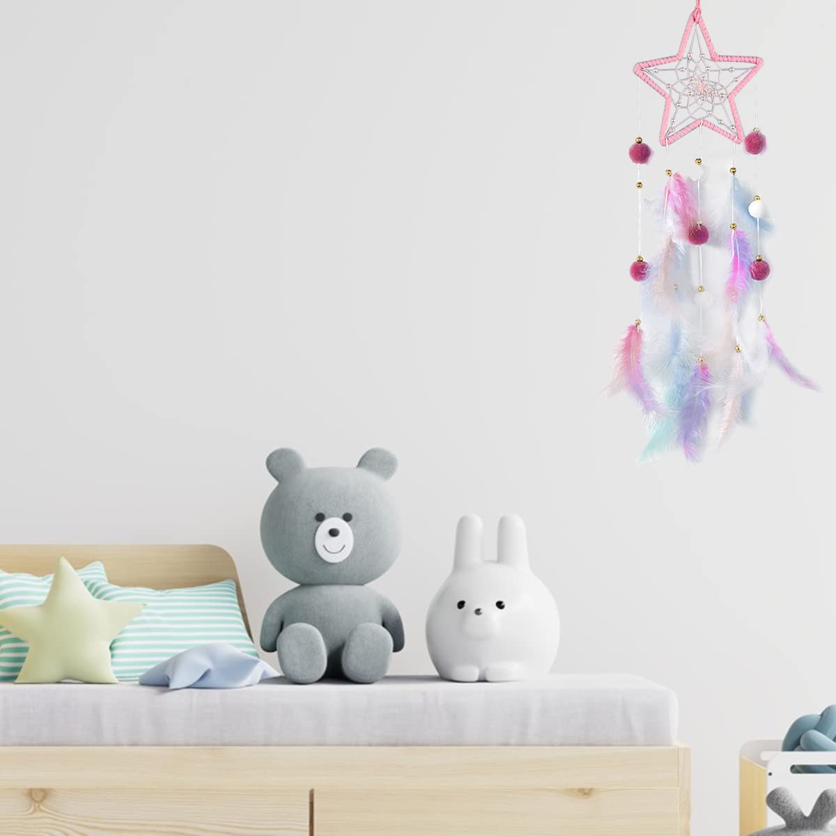 HASTHIP Star Dream Catcher with Lights for Room and Car Decoration | Includes 2 CR2032 Batteries