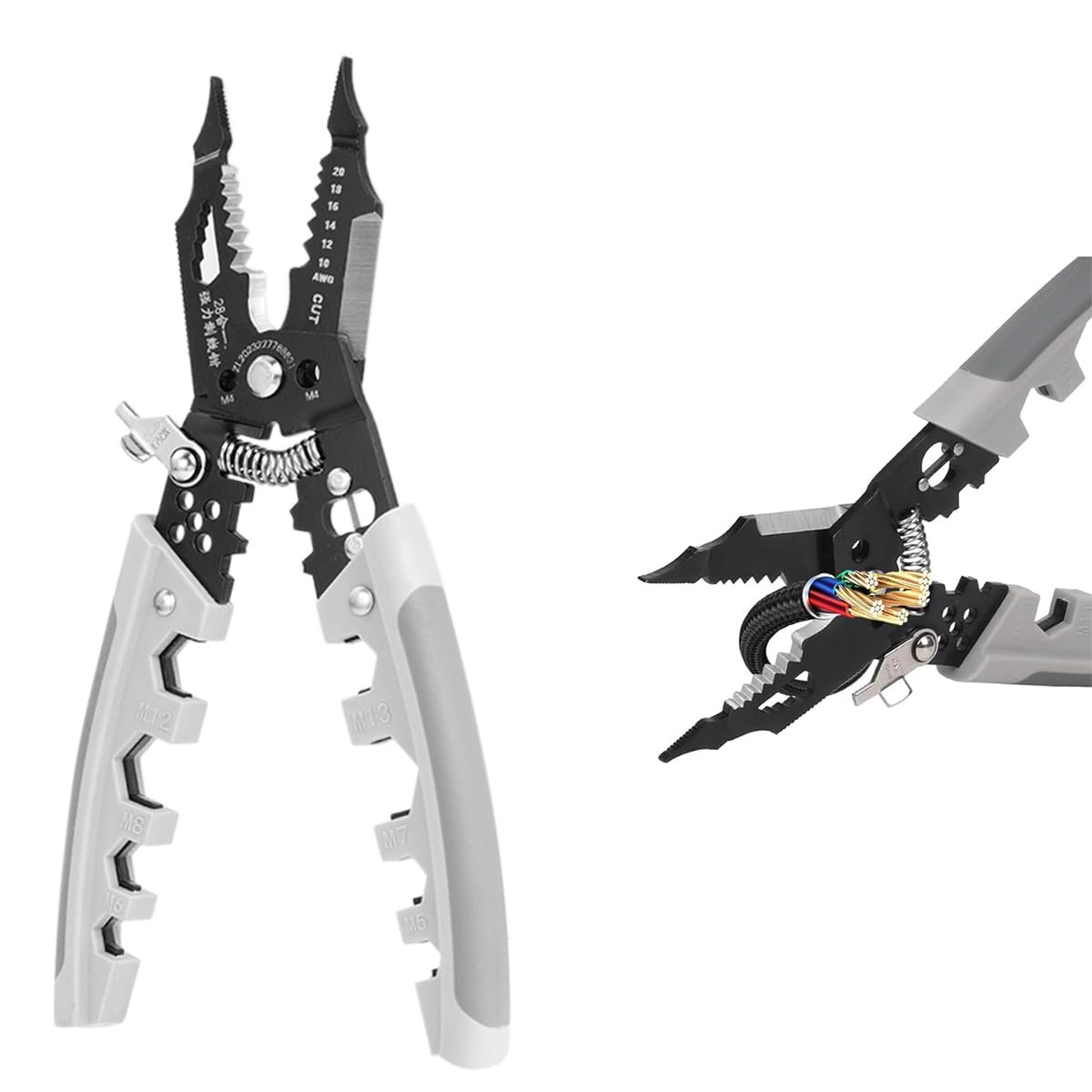 Serplex Wire Cutter Stripper Crimper Tool 28 in 1 with Ergonomic Handle for Electricians