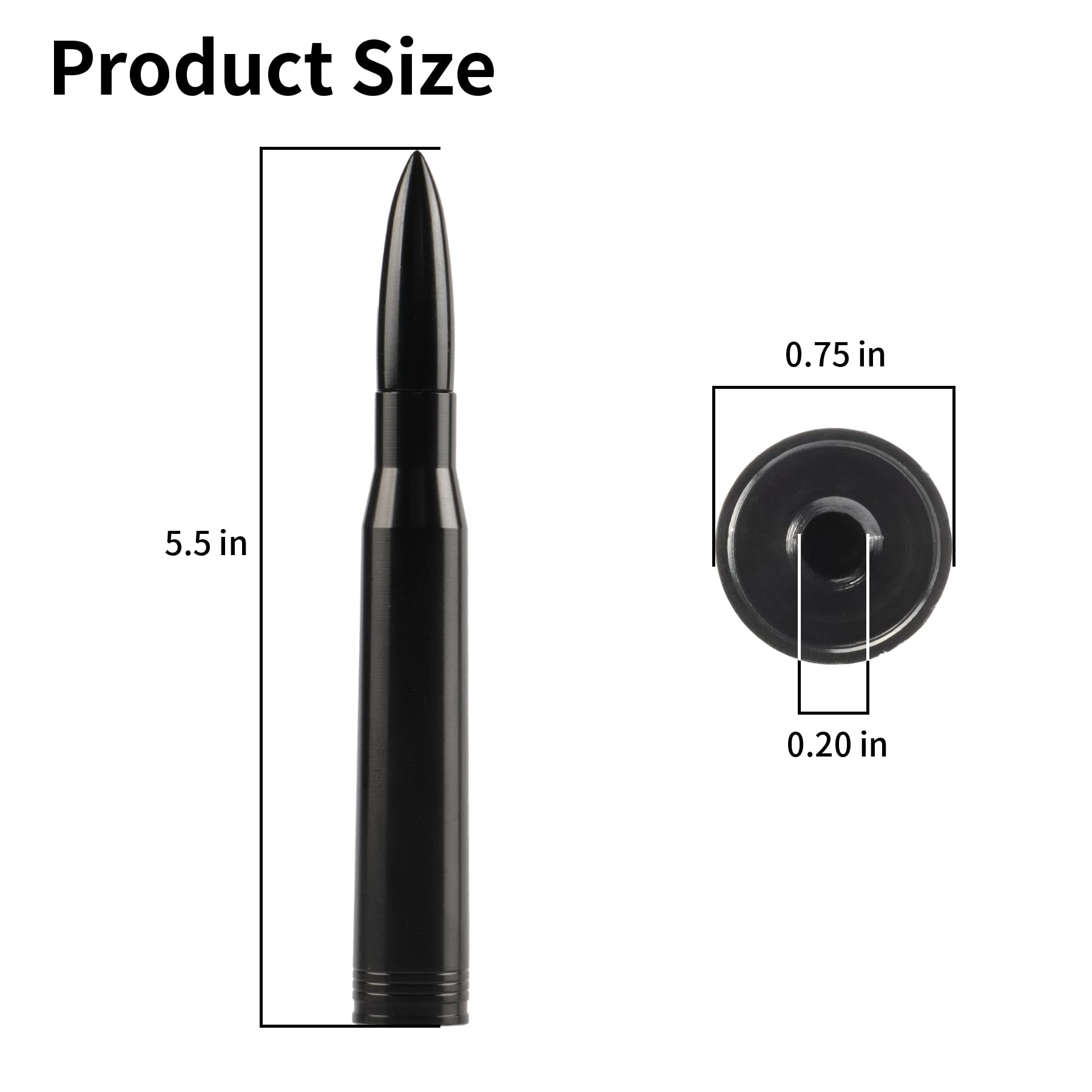 ZIBUYU Bullet Car Antenna for Trucks featuring Screw Installation and 5.5 in Aluminum Build | Blue Universal Replacement