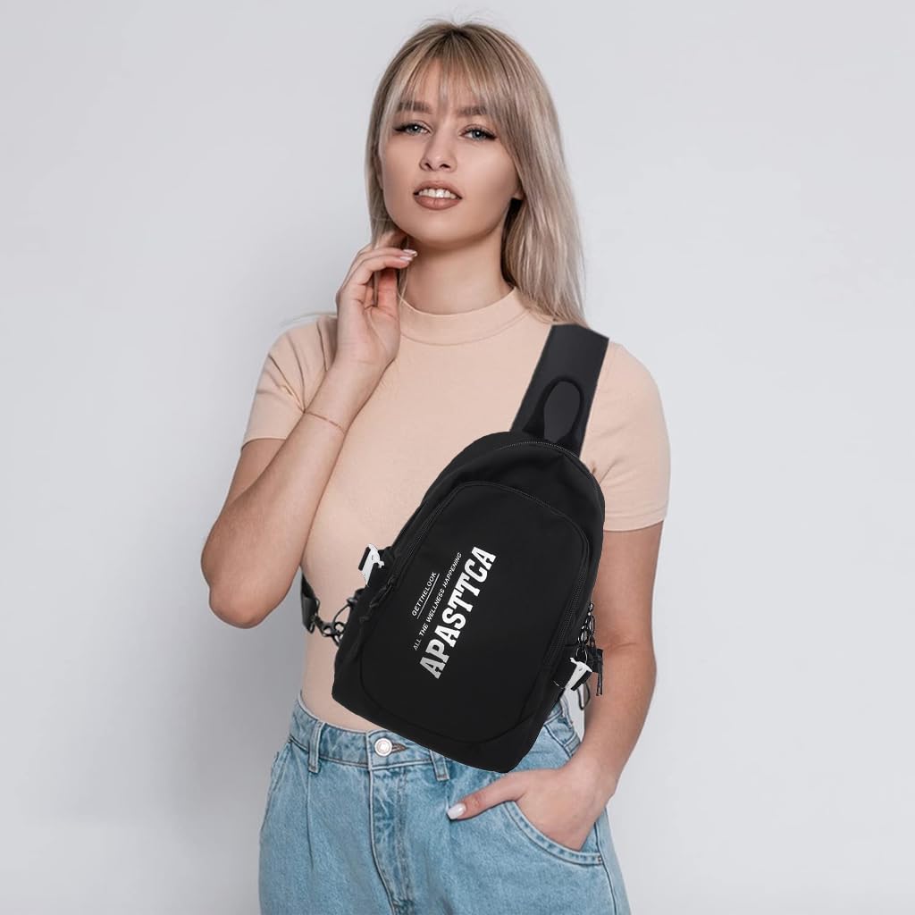 GUSTAVE Sling Bag for Men with 2 Main Compartments and Handle, Oxford Cloth 20x12x31cm | Black Crossbody for Travel and Daily Use