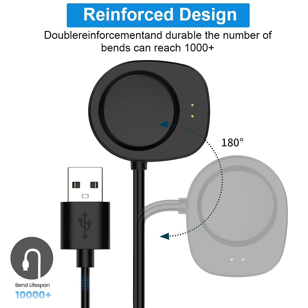 ZORBES Replacement Charger for Amazfit T-Rex 3 with 3.3 ft USB Cable | Stable Wireless Pad
