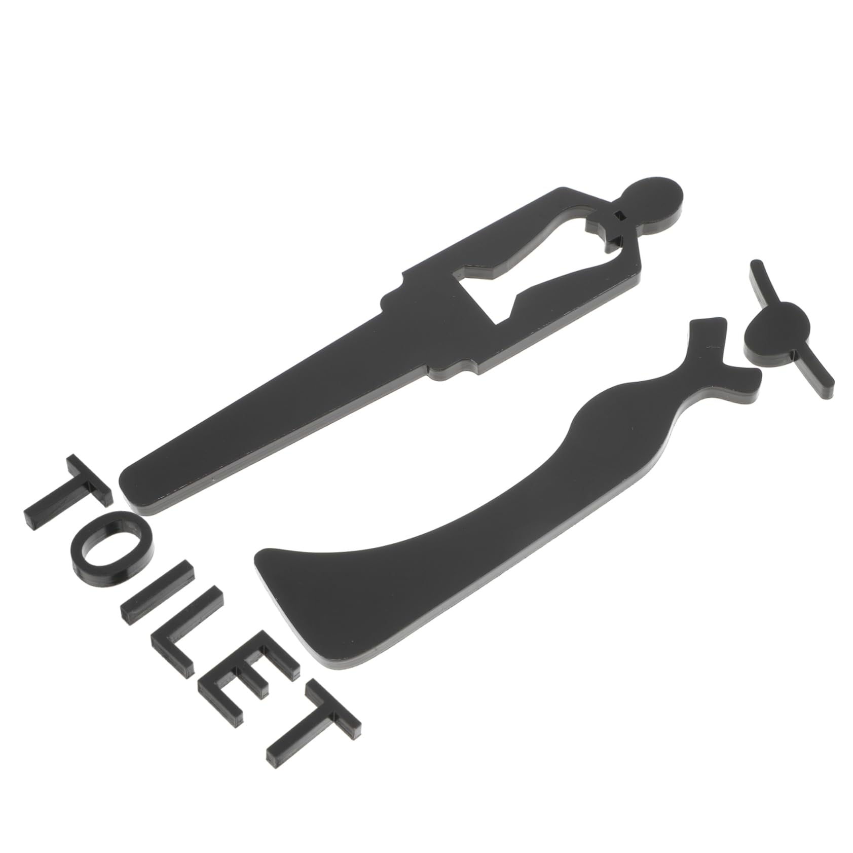 HASTHIP® 2Pcs Acrylic Toilet Door Signs, Women & Men Restroom Door Sign, Self Adhesive Backing, Modern Minimalist Public Restroom Door Signs