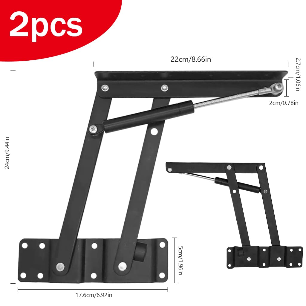 Serplex® 2Pcs Lift Top Brackets Universal Lift-Top Hinges Folding Lifting Brackets for Lift-Top Coffee Table Replacement Lift Top Brackets for Coffee Table, Storage Benches, Cabinets