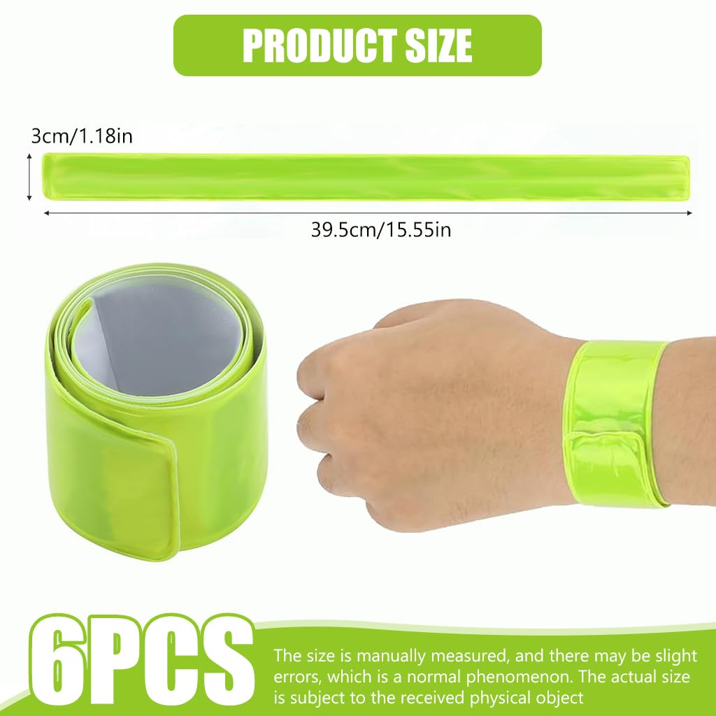 Proberos Reflective Belts for Running Cycling and Hiking with Snap and Secure Closure | 6 Packs 15.7 Inches