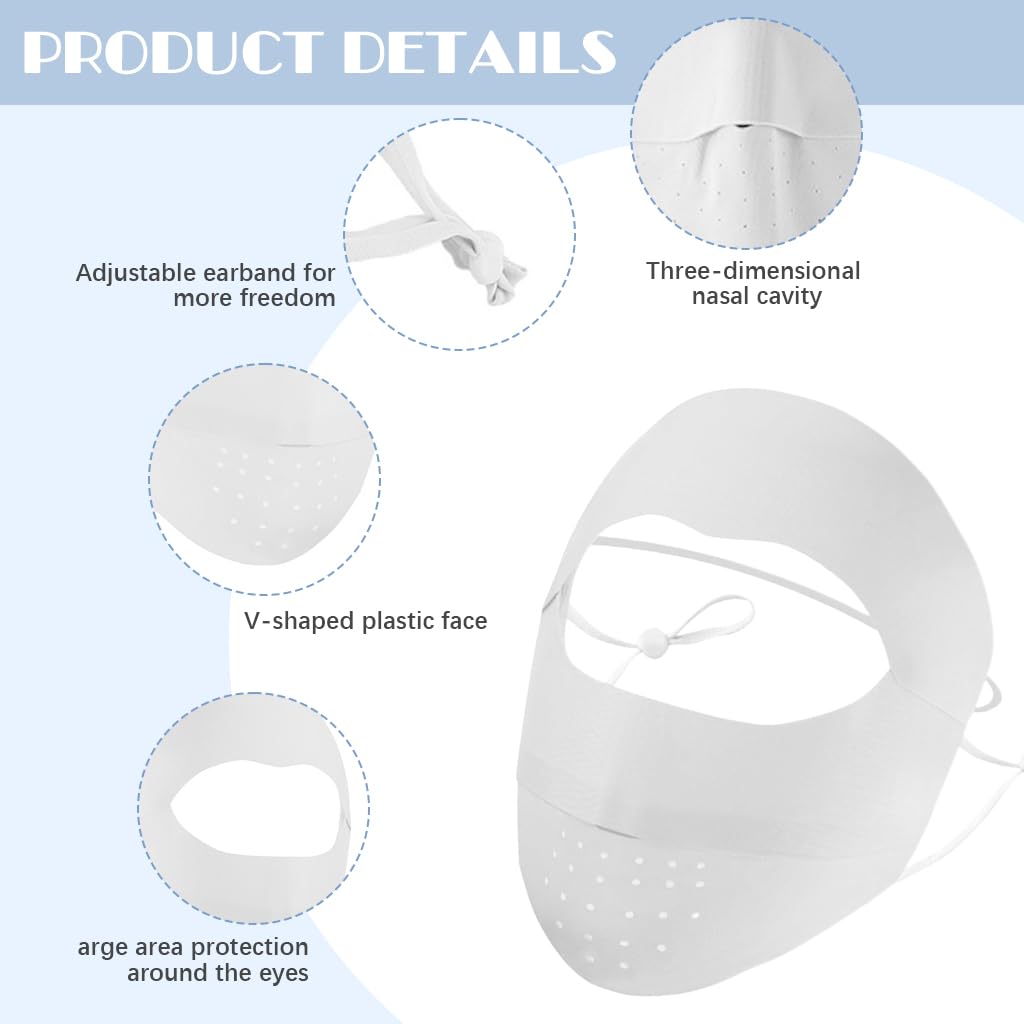 Venzina Face Mask for Sun Protection with UPF 50+ and Removable Forehead Piece | Grey Ice Silk Cooling Cover for Women