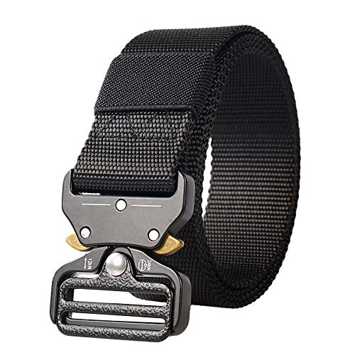 Proberos® Tactical Belts for Men Military Style Work Hiking Riggers Web Gun Belt with Heavy Duty Quick Release Metal Buckle