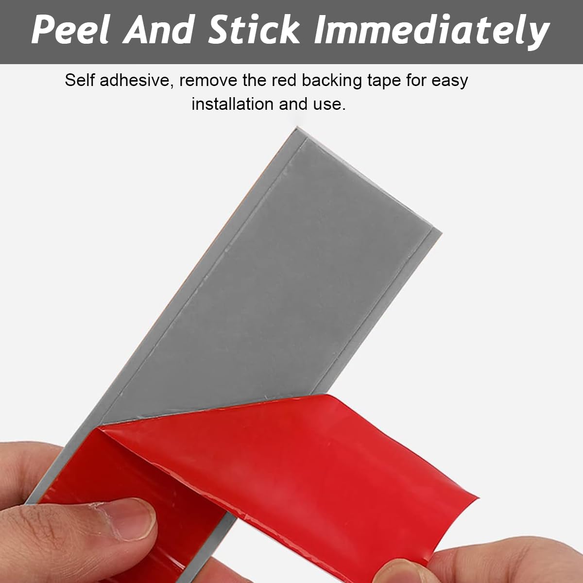 HASTHIP Floor Transition Strip for Joining Floor Gaps with Self Adhesive PVC 47.2 x 1.57 in Gray | Easy Trim Fit