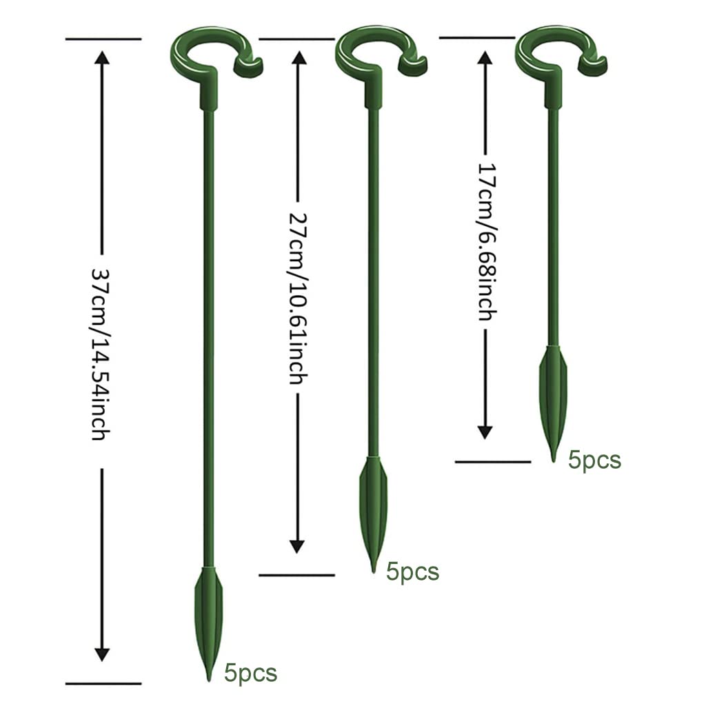 Optifit Plant Stakes for Orchid and Flower Support | 15pcs Set with 6.69–14.5 in Wire Rings