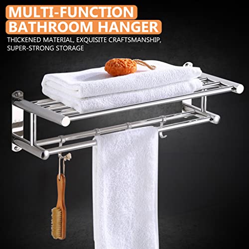 HASTHIP® Towel Holder Wall Towel Rack, 2-Layer Towel Hanger/Rack Stainless Steel Towel Rack for Bathroom/Towel Stand/Hanger/Bathroom Accessories