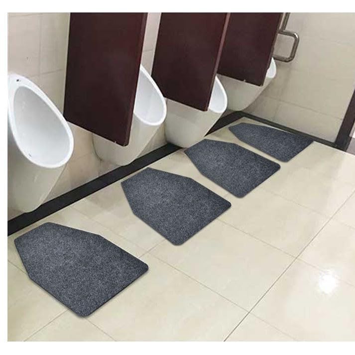 HASTHIP® Urinal Floor Mat 42x52cm, Corner-cut Sanitary Dry Mat for Under Urinals, Polyester Anti-Slip Mat, Ideal for Public Restrooms and Business Use, Multipurpose Entrance Mats, Pack of 4
