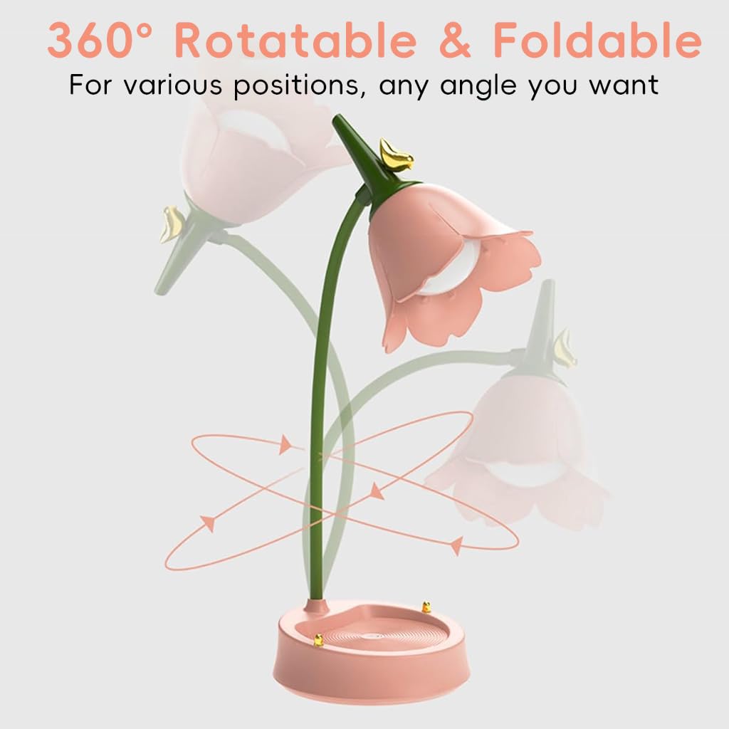 ELEPHANTBOAT Desk Lamp for Reading with 3 Color Dimmable LED & Touch Sensor | USB Rechargeable 1200mAh Flexible Arm Light