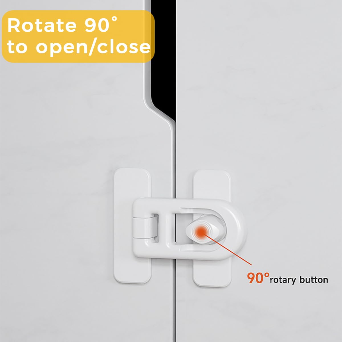 SNOWIE SOFT Fridge Locks Child Proof for Cabinets and Drawers featuring Secure Twist | 2 Pack