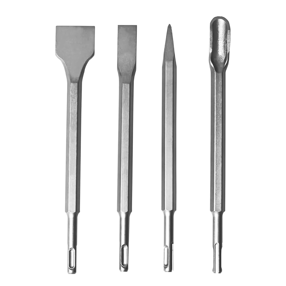 Serplex Chisel Set for Masonry and Concrete with SDS Plus Shanks and Hardened Steel | 4Pcs Rotary Hammer Bits