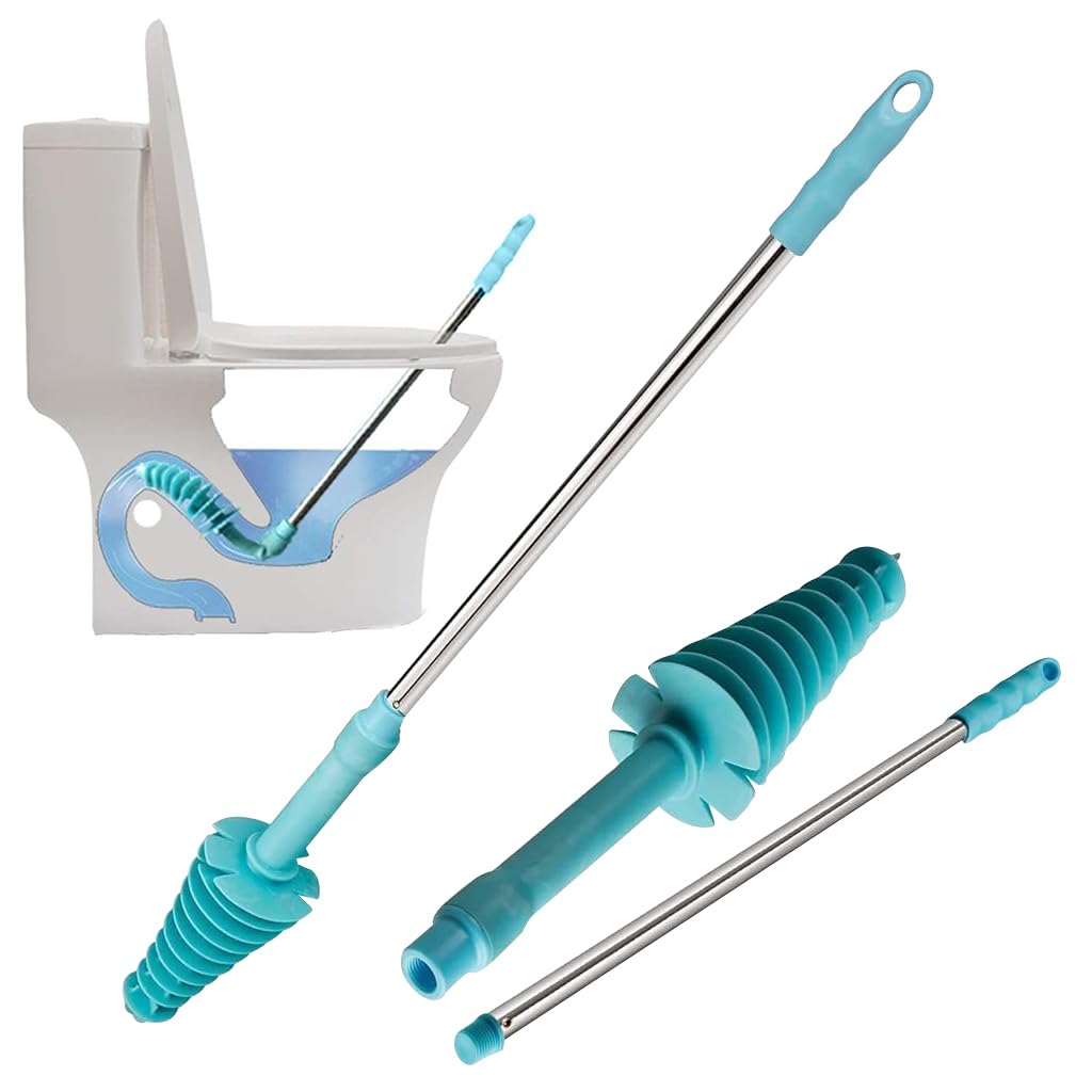 HASTHIP Flexible Toilet Plunger for Siphon-Type Toilets with Bendable Rubber Head and Stainless Steel Handle | Hygienic Deep-Clean Dredge Tool