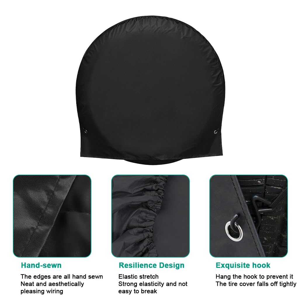 STHIRA Tire Covers for 30-32 in Tires featuring Hooked Straps and 210D Oxford Cloth | Pack of 4