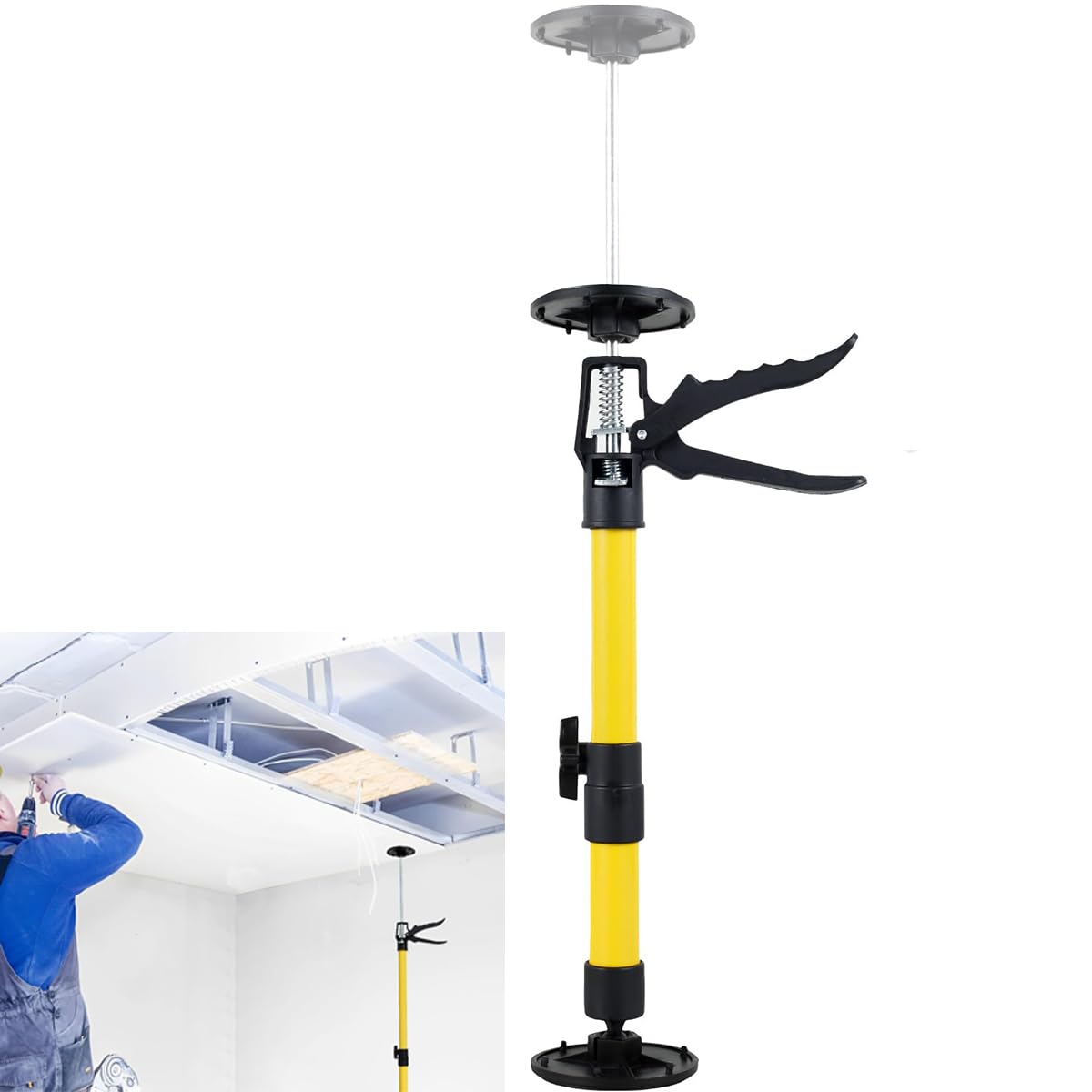 Serplex Cabinet Jack Support Pole for Installing Cabinets with Spring-Loaded Lever and Steel Build 11.8-23.2 in | Hands-Free Mounting