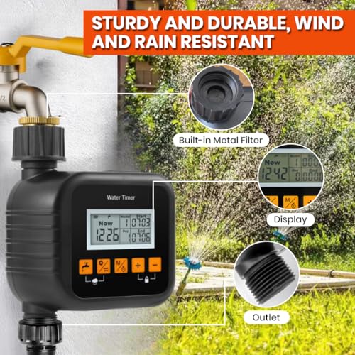 ORTIZA® Smart Water Hose Timer - Automatic Drip Irrigation System - Outdoor Garden Watering System Lcd Digital Watering Timer Plant Devices Universal Sprinkler Timer/Irrigation