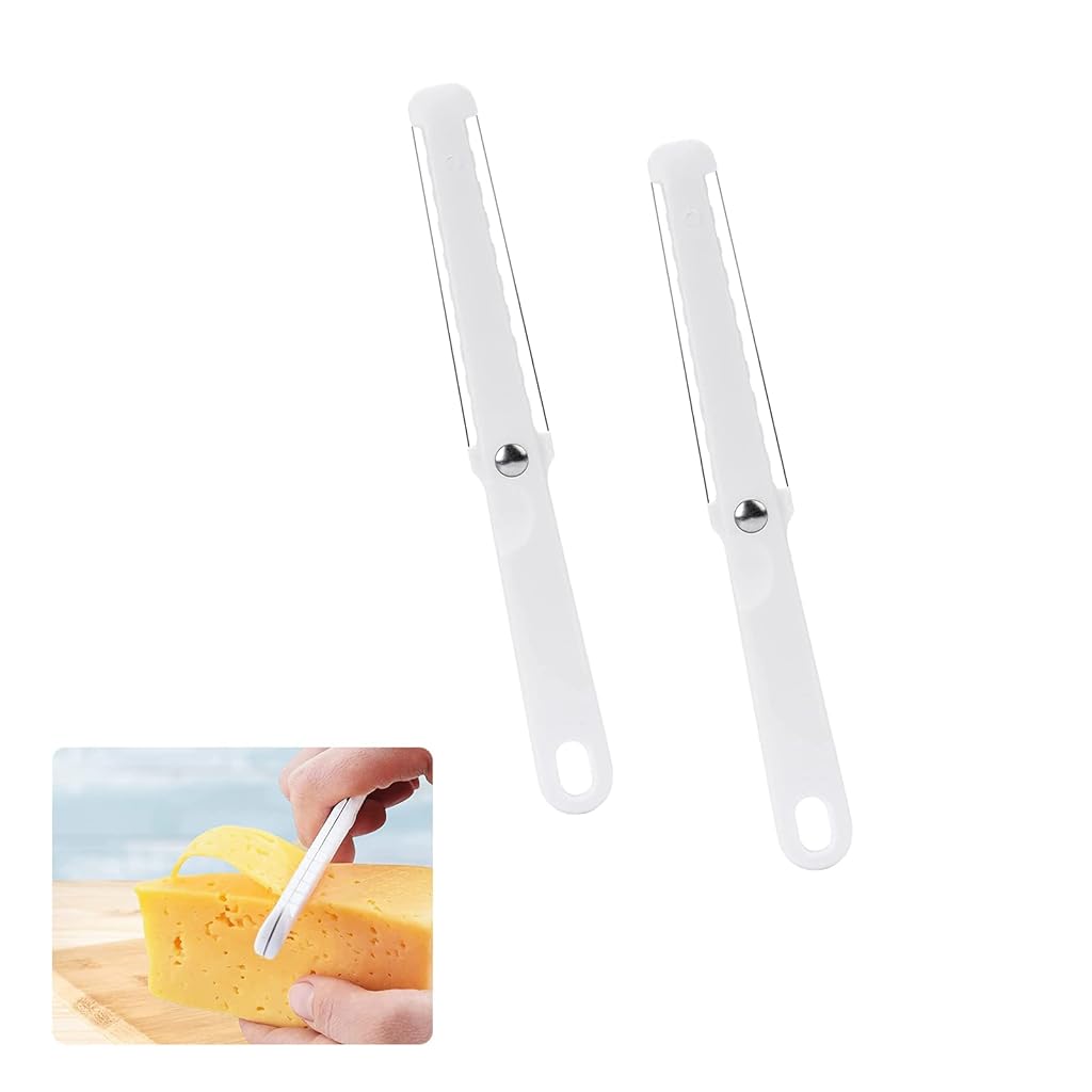 Supvox® Wire Cheese Slicer Cutter Handheld Kitchen 304 Stainelss Steel Dual Wire Cutter Slicer for Hard Soft Cheese
