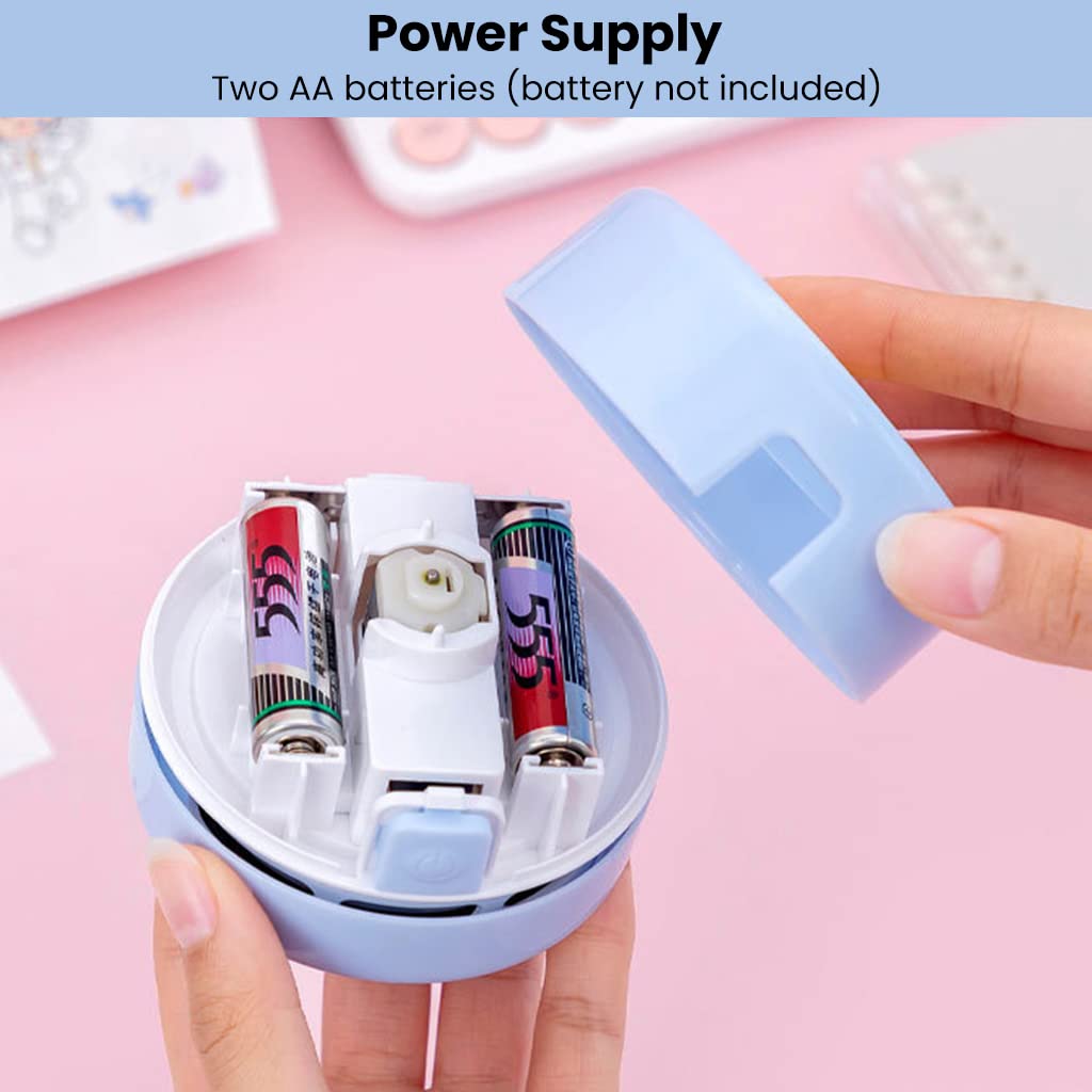 ZORBES Mini Desktop Vacuum Cleaner for Desk and Keyboard with 360° Nylon Brush | Portable Battery Powered Blue