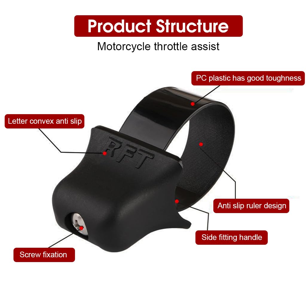 STHIRA Throttle Lock Cruise Control for 7/8 in Handlebar featuring Throttle Assist | 2PCS Set for Long Motorcycle Rides