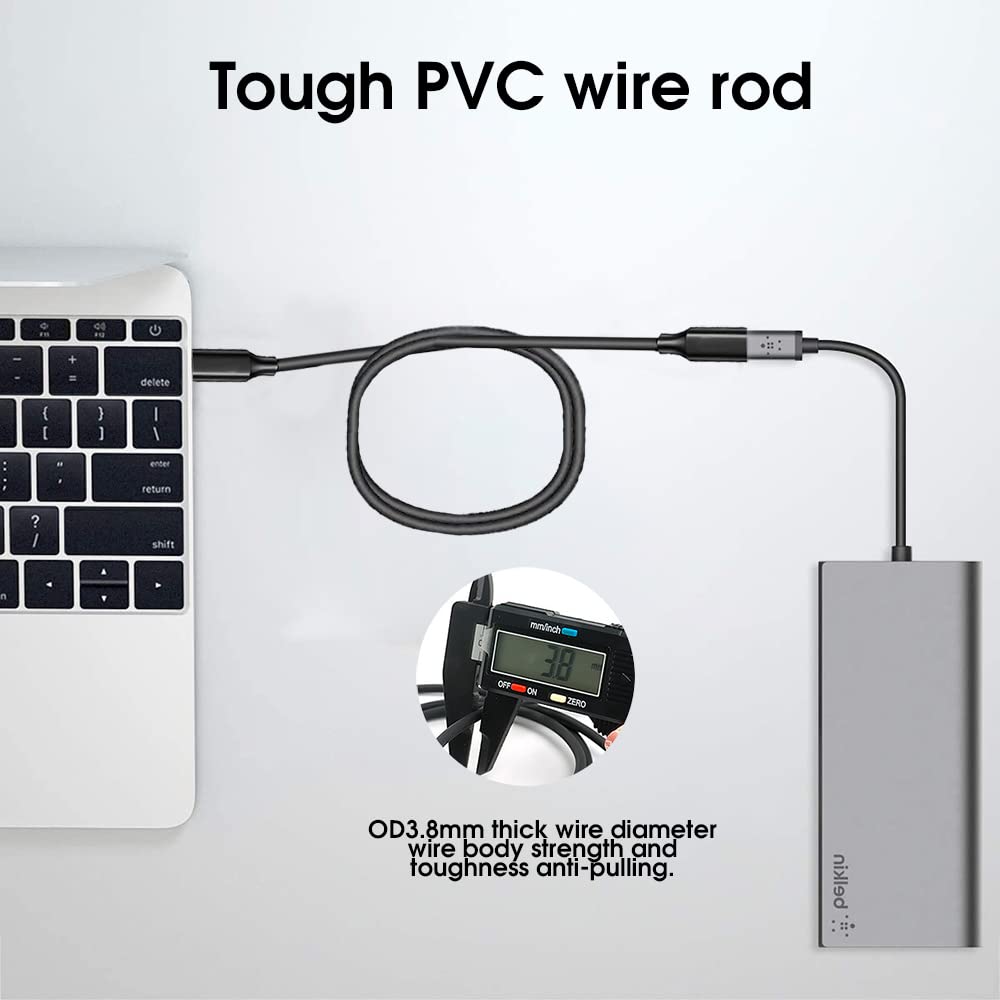 Verilux USB C Extension Cable (Gen 2/10Gbps), USB 3.1 Type C Male to Female Extension Cable 3.3ft,100W Fast Charging Male to Female for MacBook Pro/Air/M1,iPad Pro Dell XPS Surface Book and More