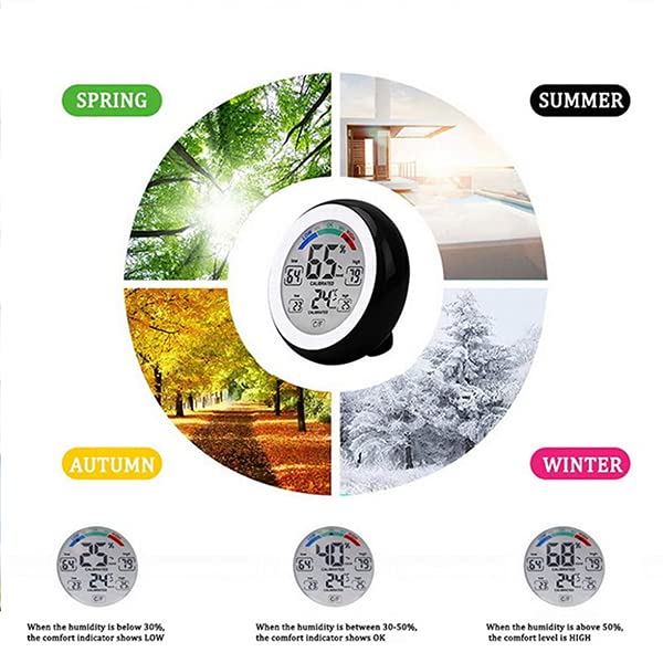 HASTHIP Hygrometer Humidity Gauge Meter for Indoor and Outdoor Use with IPX6 Sensor | LCD Color Display and 60m Wireless Range