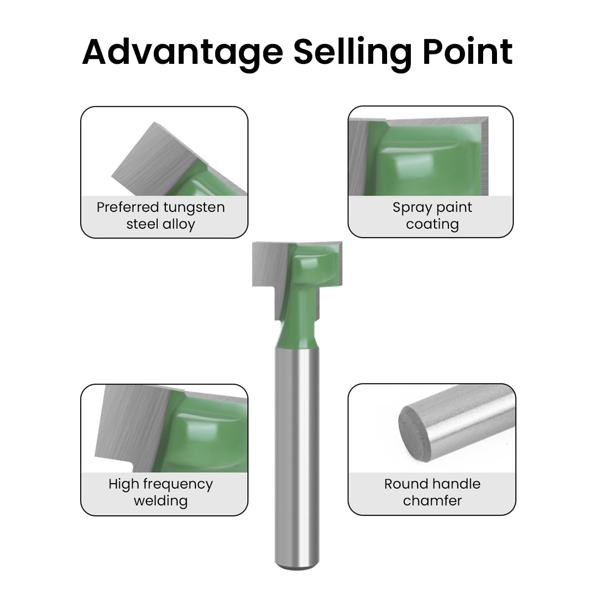 Serplex Router Bit Set 9PCS 1/4 Inch Shank for Woodworking with Universal Fit | Hole Cutting