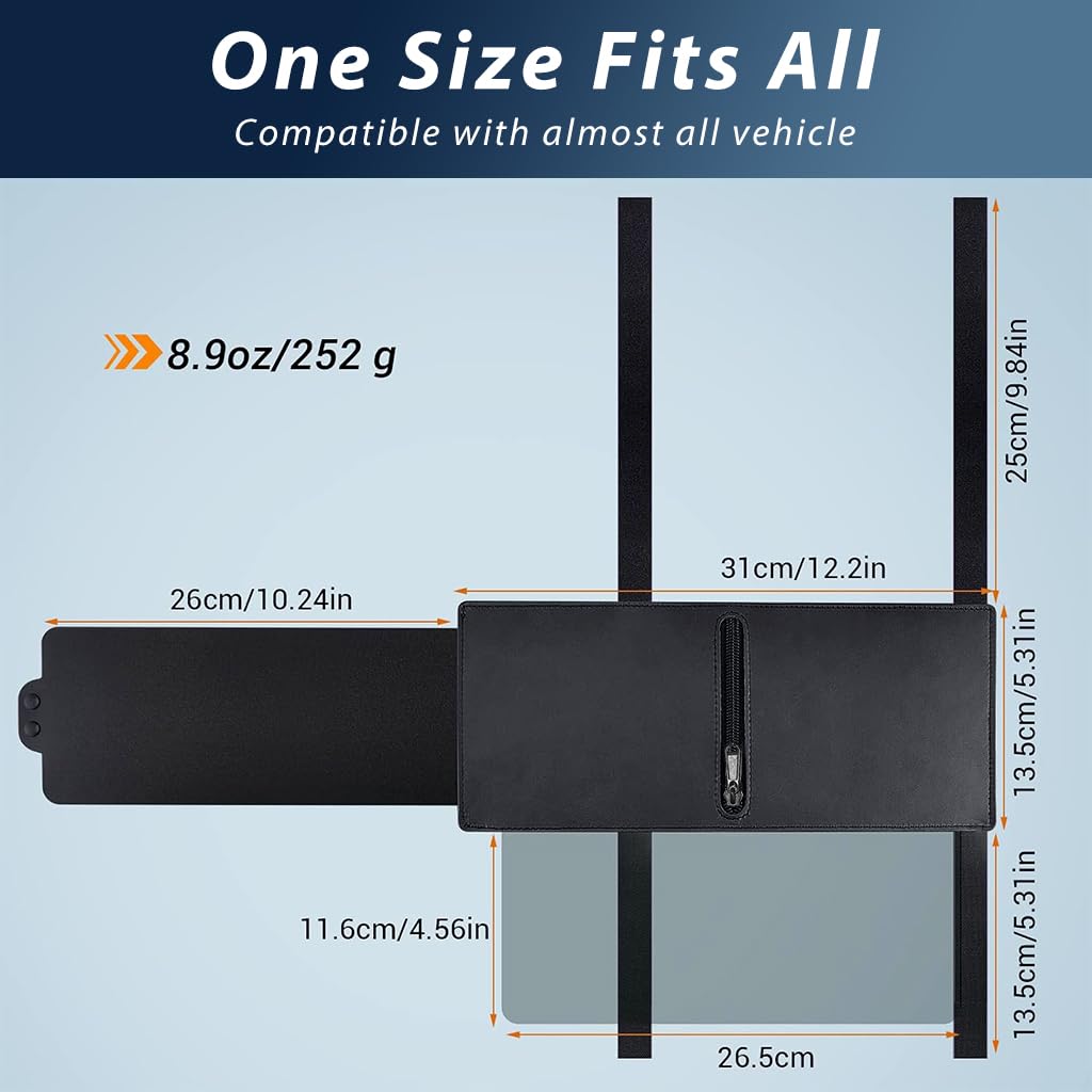 STHIRA Polarized Sun Visor Extension for Cars with Retractable UV400 Film and Adjustable Straps