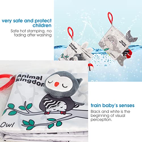 SNOWIE SOFT® Forest Cloth Books for Babies 0 to 3 Years, Baby Toys for 0 to 3 Year Baby with 3D Touch Feel High Contrast Dimensional, Early Educational Activity Babies Sensory Toy, Waterproof Soft