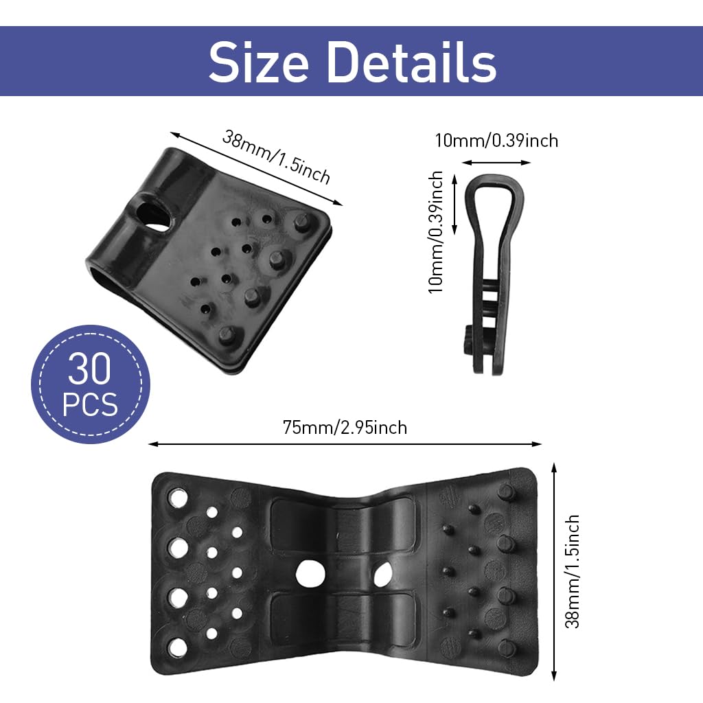 Optifit Sun Shade Net Clips for Garden Netting with Snap Closure | 30 Pcs Durable Plastic