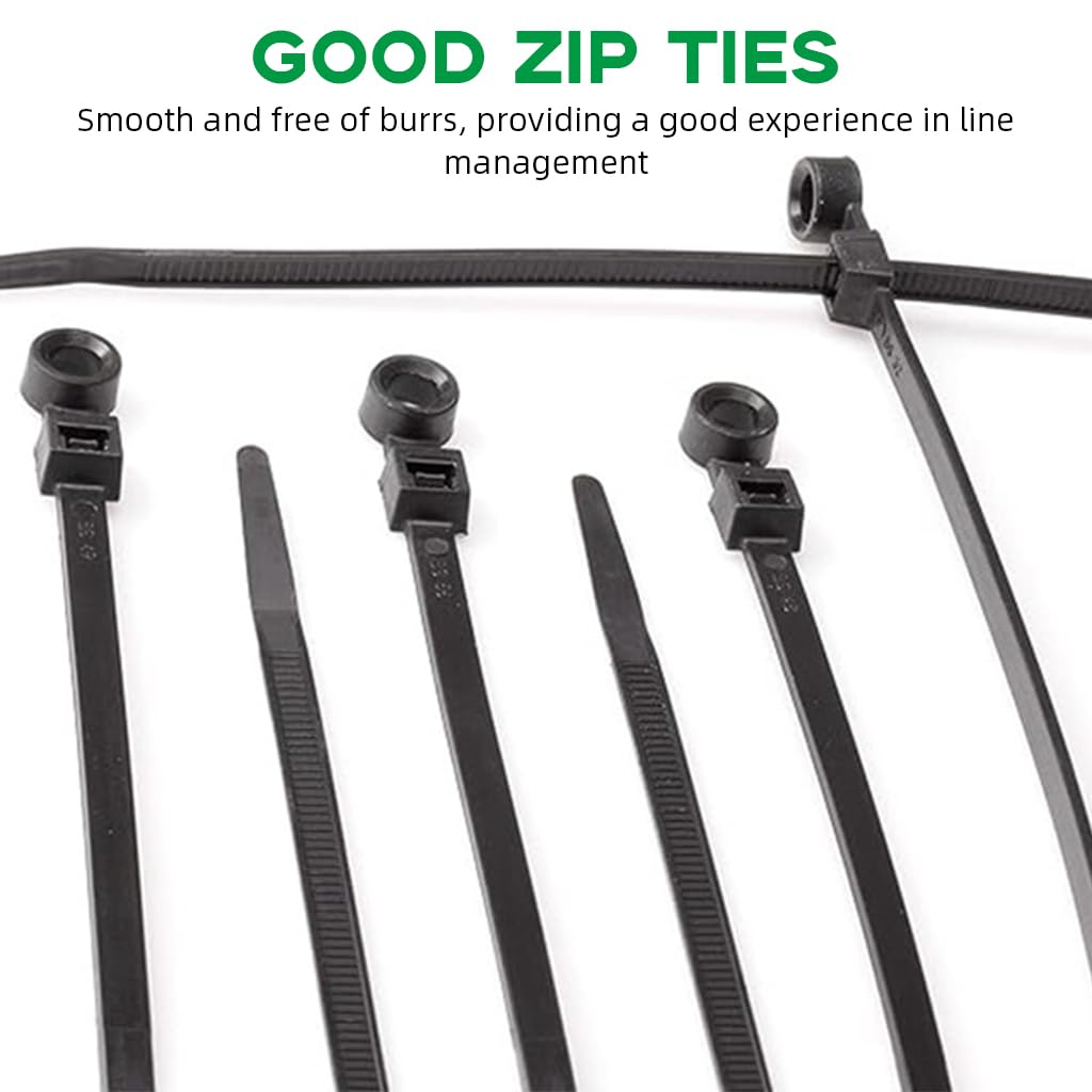 Serplex Cable Zip Ties for Automotive and Home Use with Screw Mount Hole 15cm 100pcs | UV-Resistant Nylon for Secure Wire Management