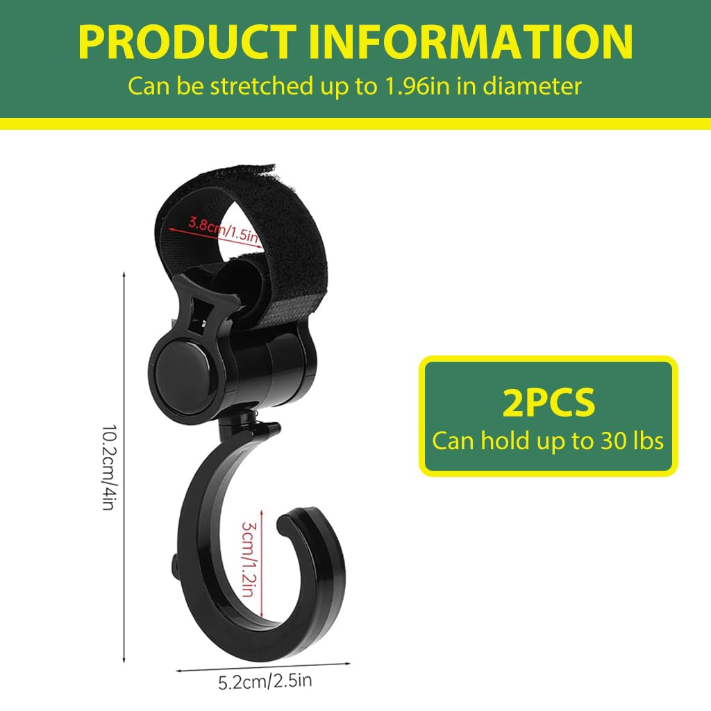 SNOWIE SOFT Stroller Hanging Hook for Bags featuring 360° Rotatable Clip | 2Pcs Set