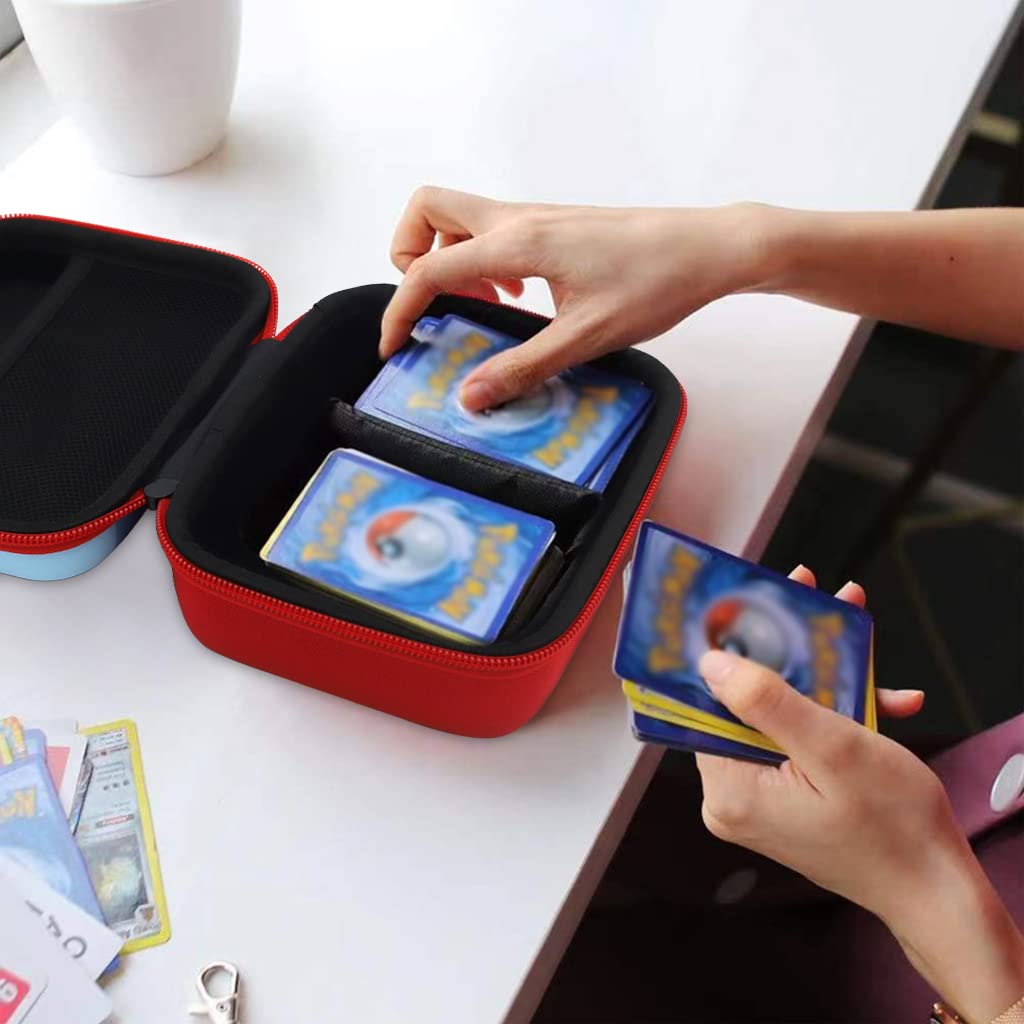 PATPAT Pokemon Cards Binder for 200 Trading Cards with Zipper Closure and Wrist Strap | EVA PU Leather Waterproof Organizer Bag for Kids and Collectors