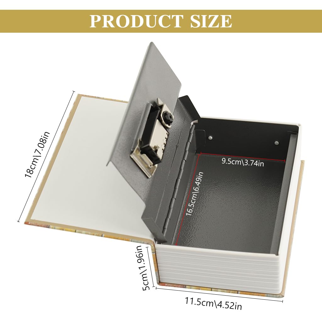 HASTHIP Vintage Butterfly Metal Storage Box for Cash and Bills with Combination Lock 9.5x6.2x2.2 in | Compact Safe for Home or Office