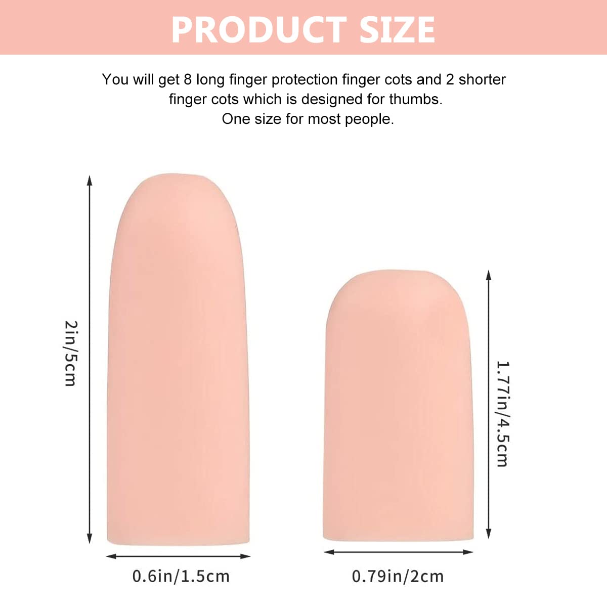 MAYCREATE Gel Finger Protector Gloves for Cracked or Arthritic Fingers with 10pcs Set | Soft Silicone Covers in White