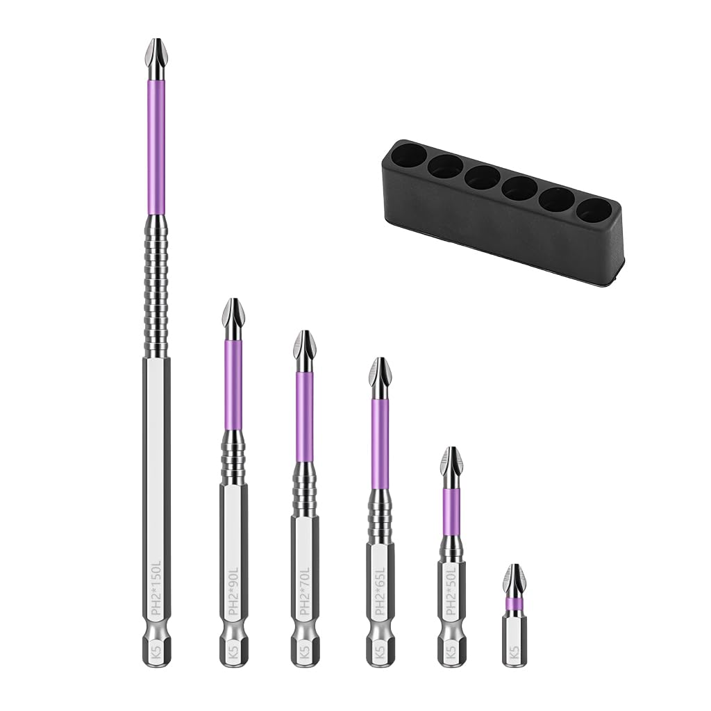 Serplex Screwdriver Bit Set for Electric Drills with 1/4 inch Hex Shank 6PCS | Alloy Steel