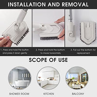 HASTHIP® Bathroom Cleaning Brush with 39" Long Extendable Handle & 1 Soft Brush and 1 Scrub Brush, Adjustable Shower Cleaning Brush for Shower, Bathtub, Bathroom, Wall, Floor, Kitchen, Toilet